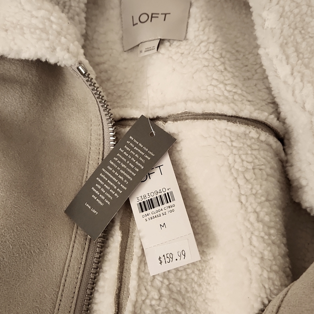 Loft Faux Suede Aviator Jacket - Picture 2 of 5